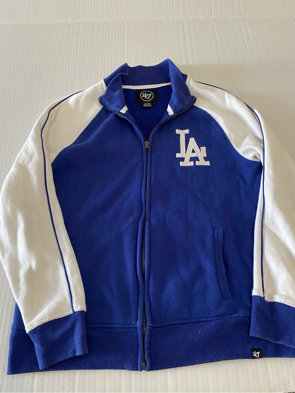47 Los Angeles Dodgers Blue & White Full-Zip Jacket Women’s Medium
